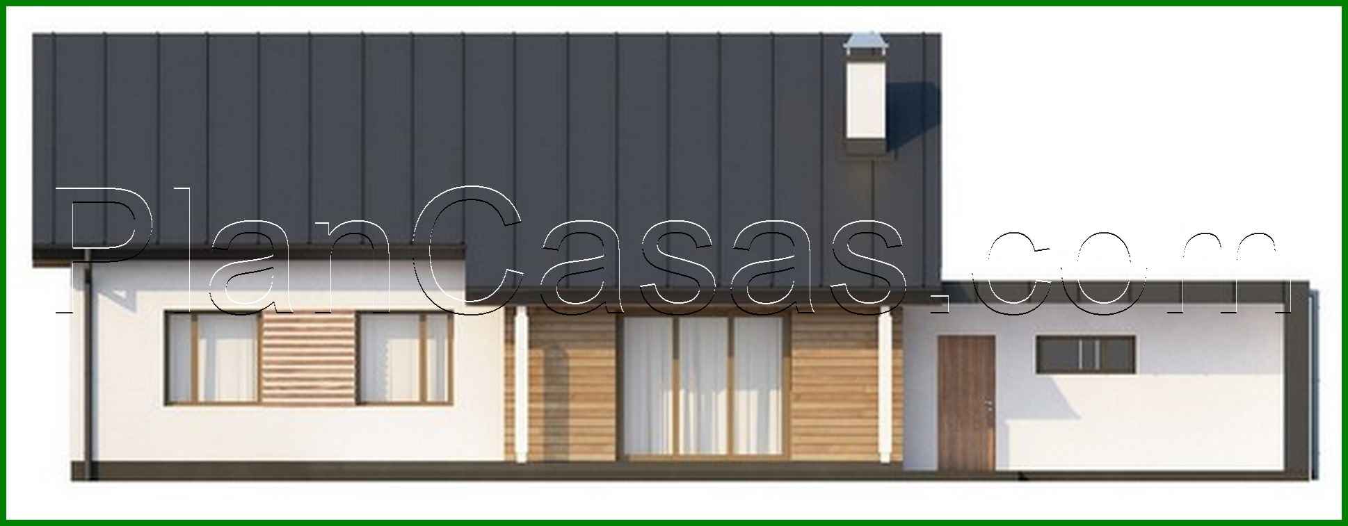 Visualization gallery - One-storey cottage project with a side garage