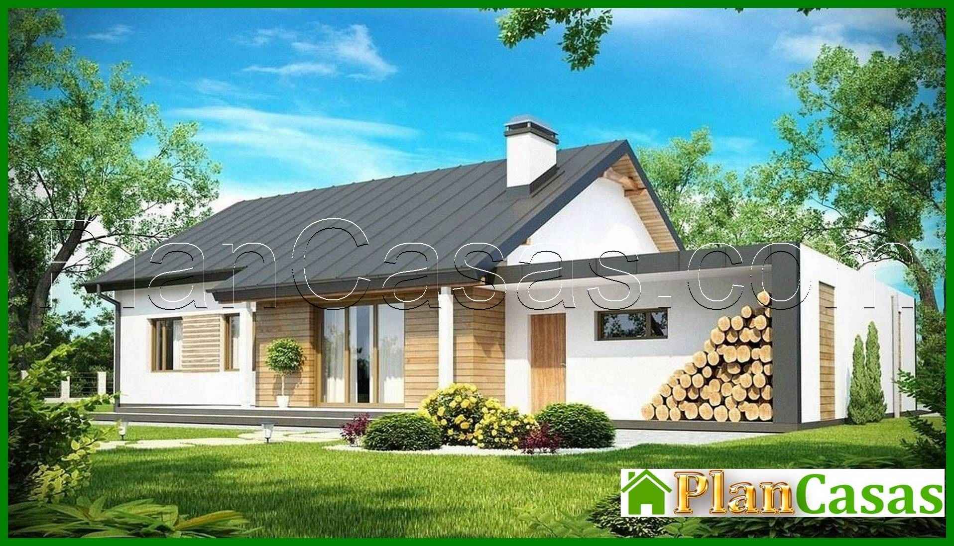 Visualization gallery - One-storey cottage project with a side garage