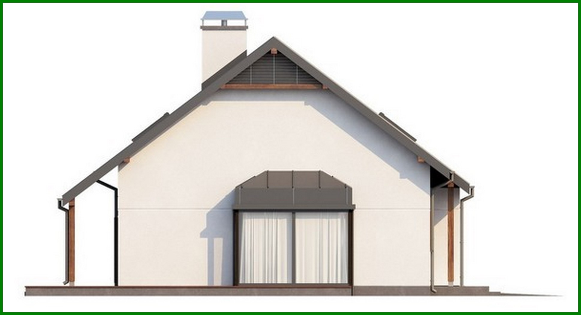 Visualization gallery - Cottage project with an attic, a garage, an office on the ground floor and a bay window