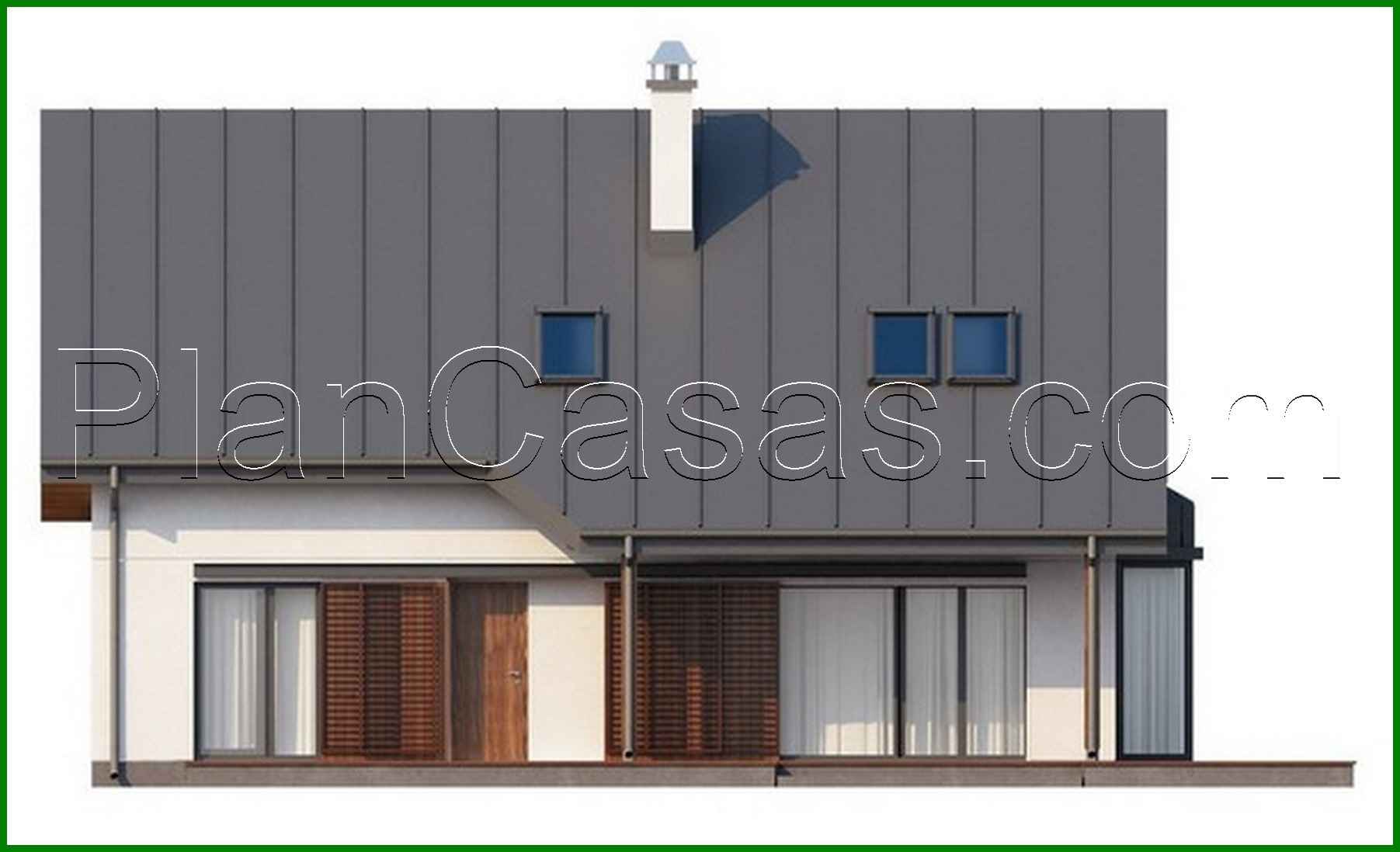 Visualization gallery - Cottage project with an attic, a garage, an office on the ground floor and a bay window