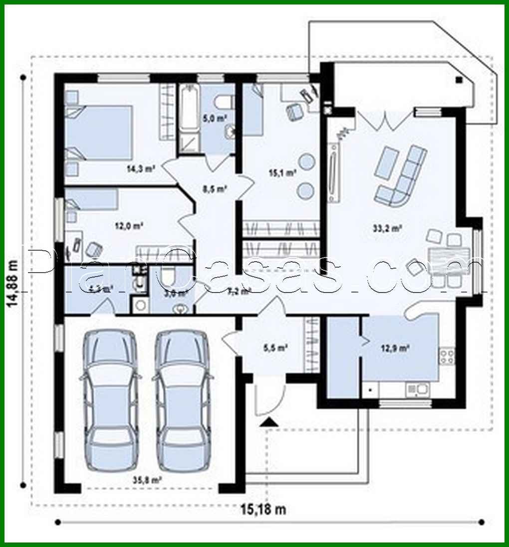 Visualization gallery - The project of a one-story cottage with a garage and an attic