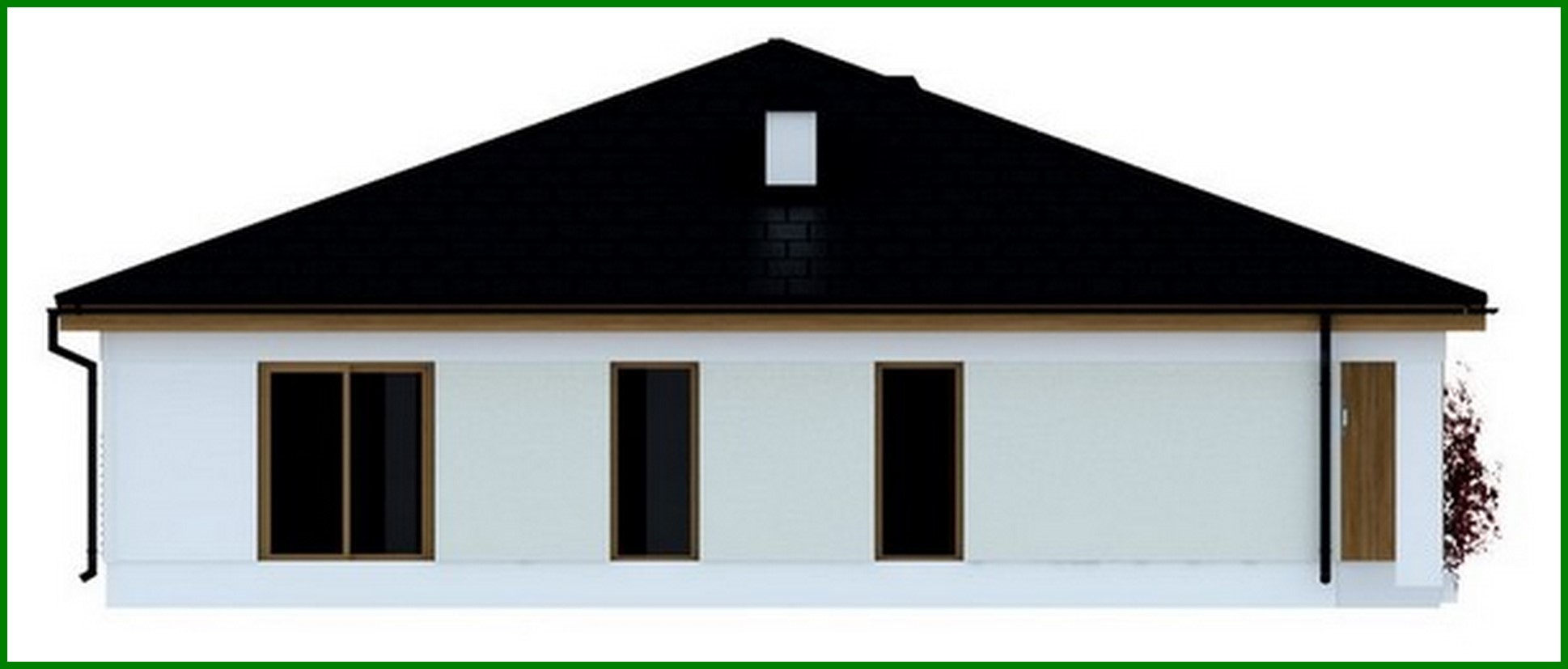 Visualization gallery - Project of a one-story house with 4 bedrooms and a garage