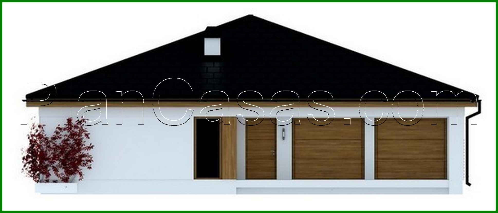 Visualization gallery - Project of a one-story house with 4 bedrooms and a garage