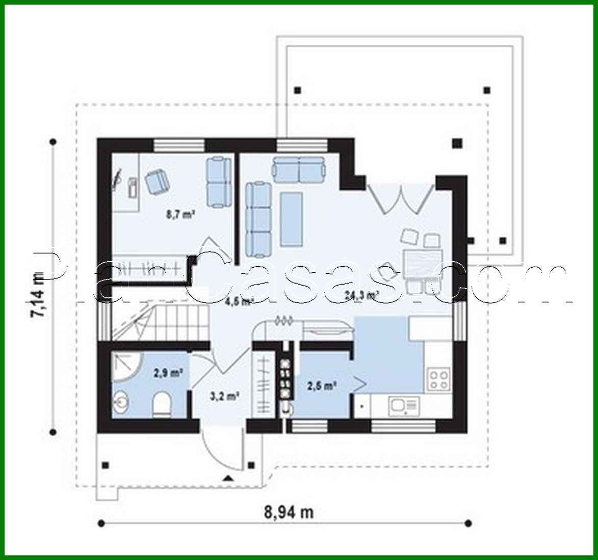 Visualization gallery - The project of a white cottage with an attic, made in the classical style