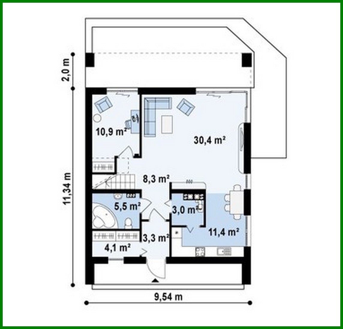 Visualization gallery - A project of a practical cottage with an unusual attic and a brick facade