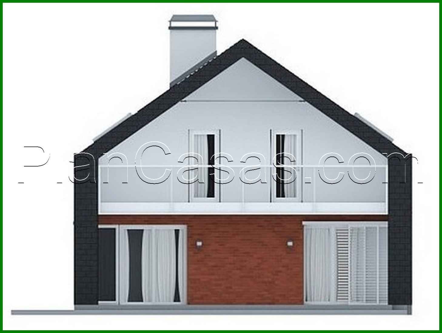 Visualization gallery - A project of a practical cottage with an unusual attic and a brick facade