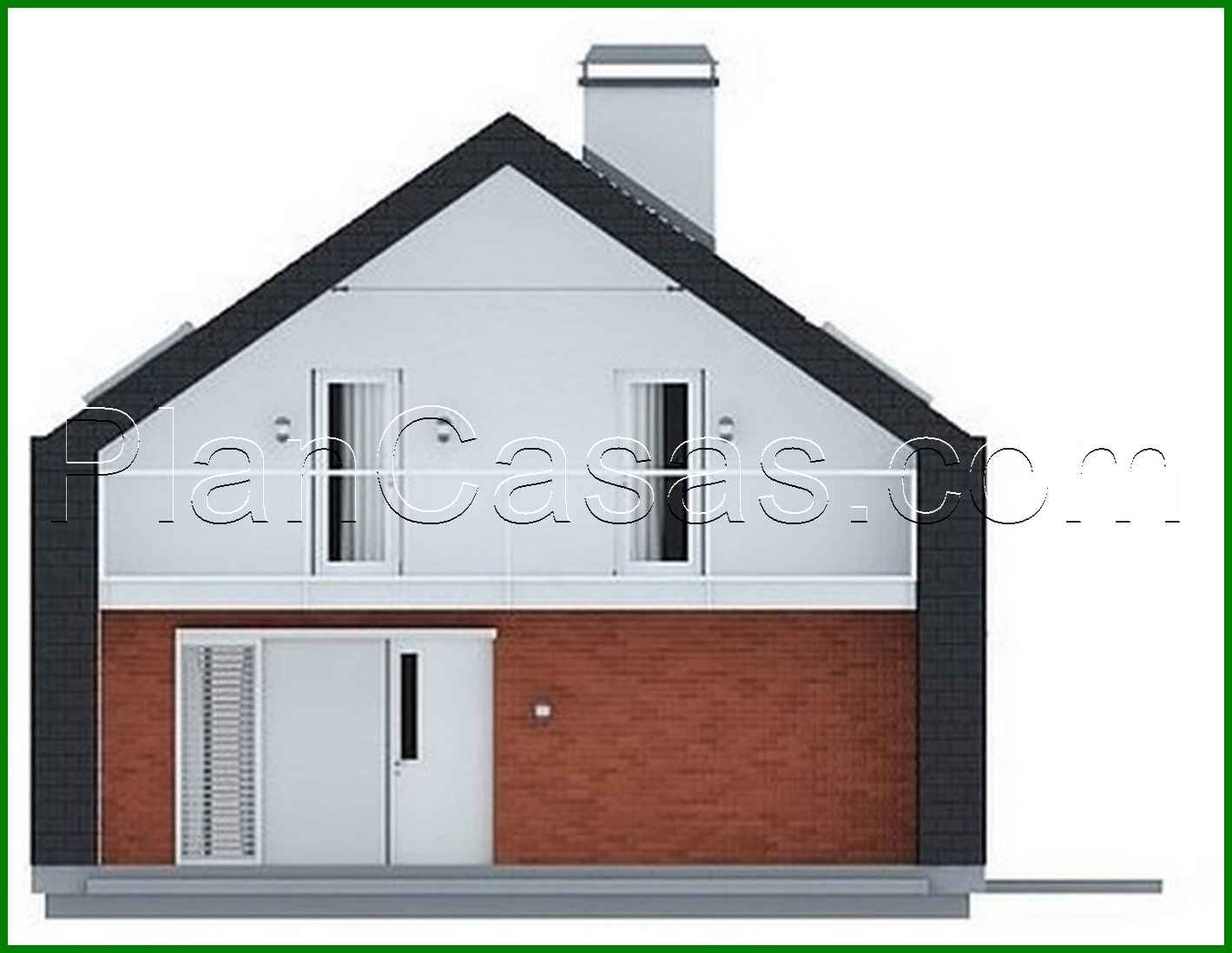 Visualization gallery - A project of a practical cottage with an unusual attic and a brick facade