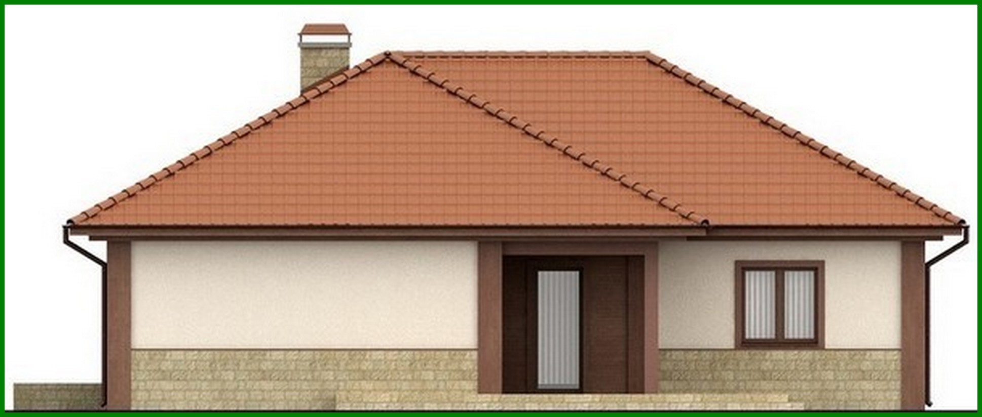 Visualization gallery - The project of a one-story spacious comfortable house with a gable roof and a garage for 1 car