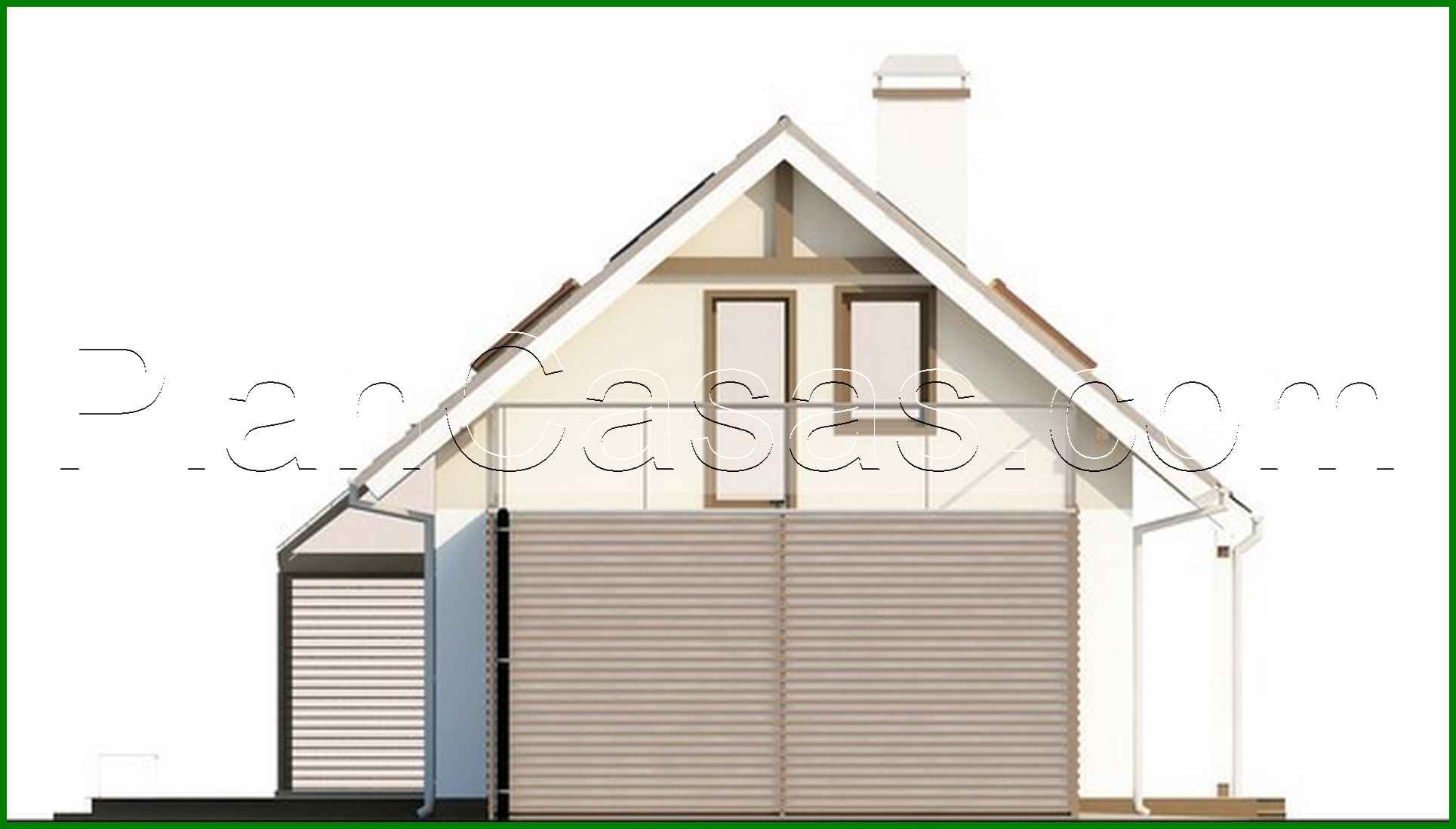 Visualization gallery - The project of a cottage with an attic, a garage and a cozy beautiful terrace