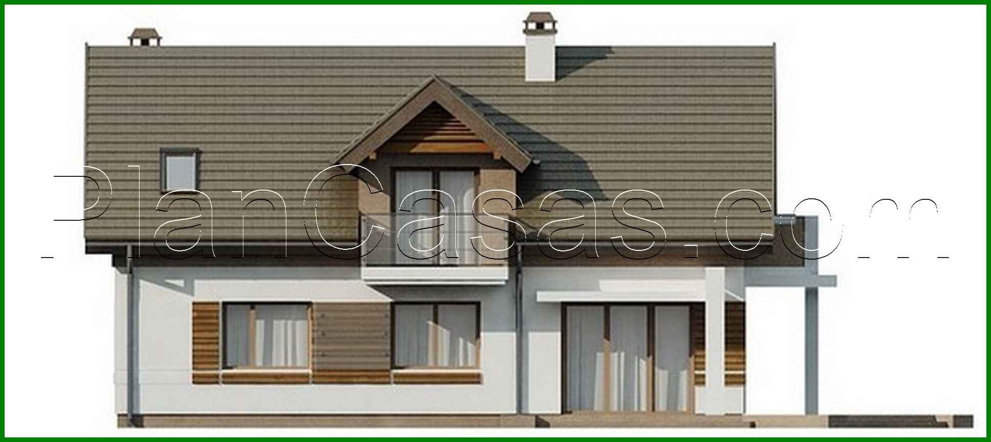 Visualization gallery - The project of a cozy beautiful cottage with an attic and an original facade