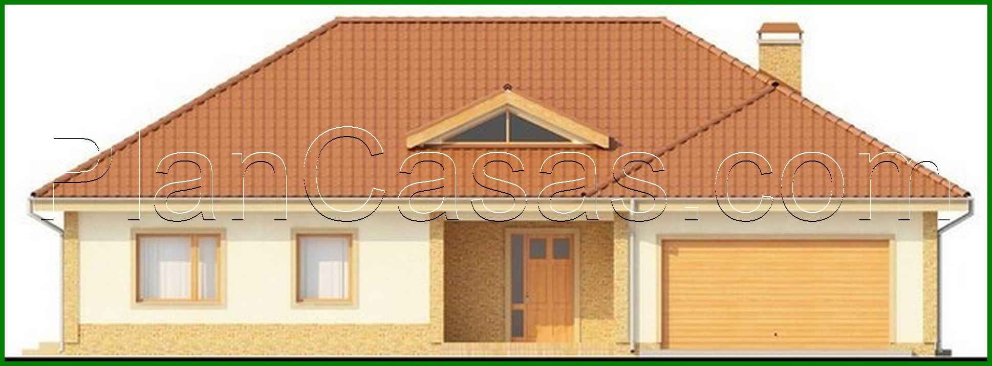 Visualization gallery - Single-storey cottage project with a garage for 2 cars