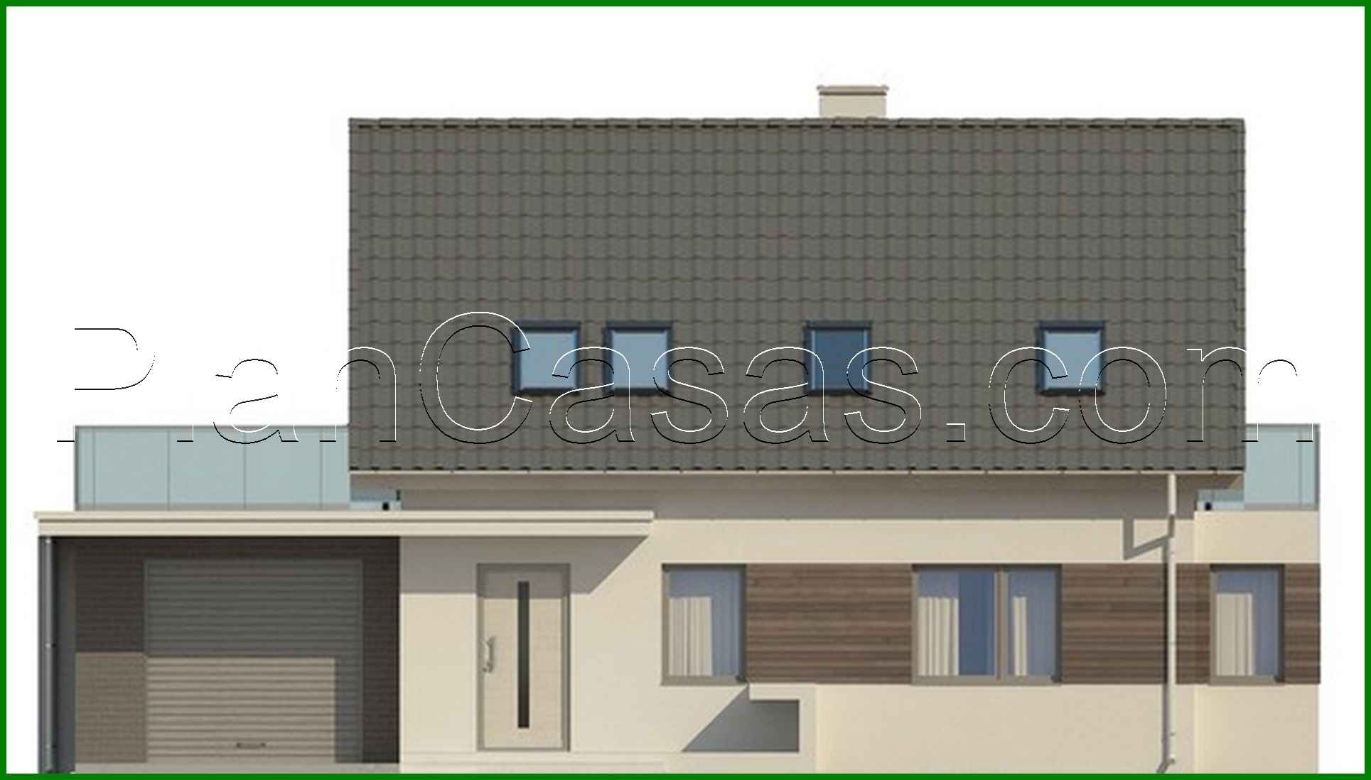 Visualization gallery - Project of a small one-story house with a terrace above the garage