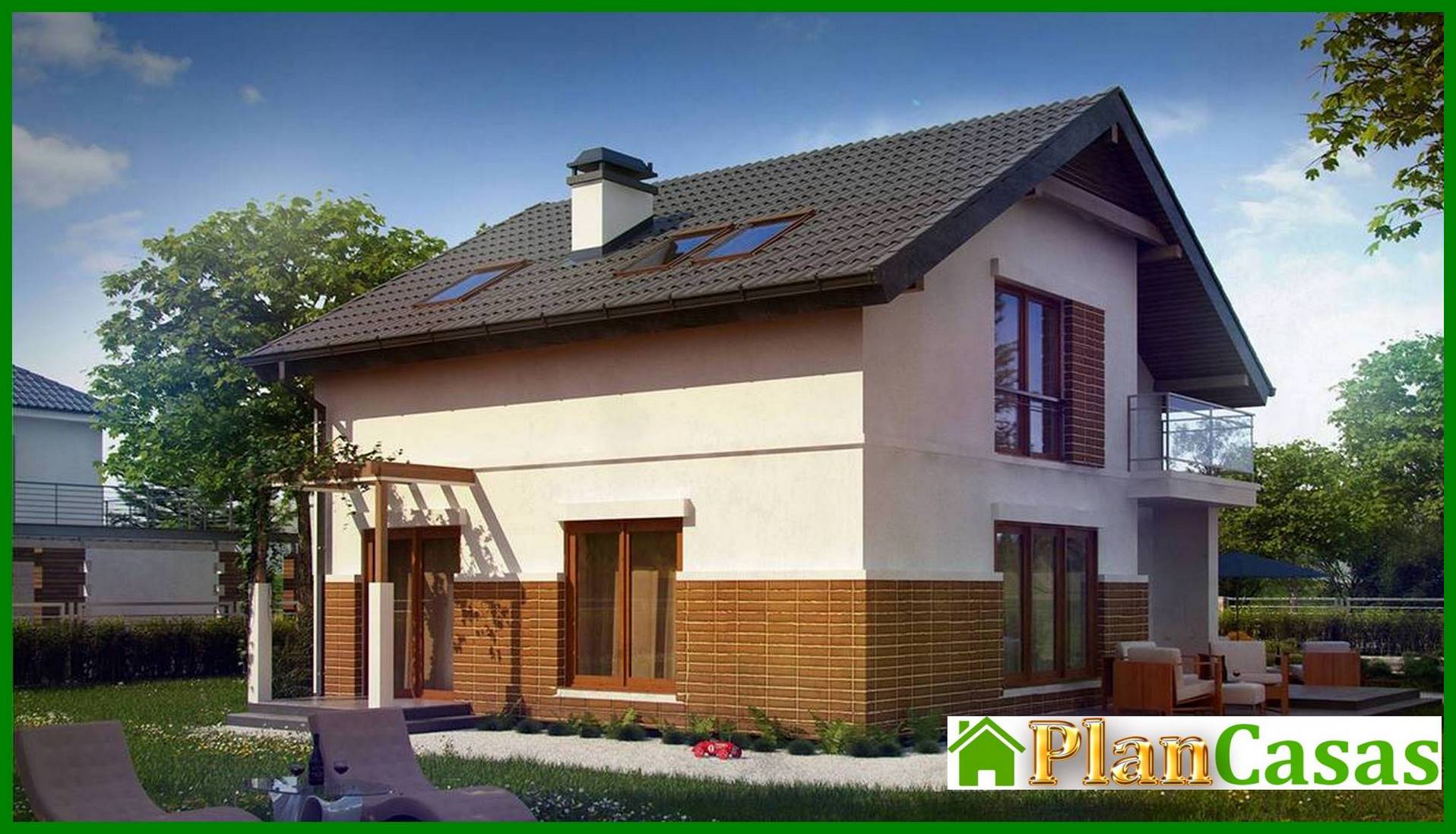 Visualization gallery - Project of a cottage with an attic, an additional room on the ground floor