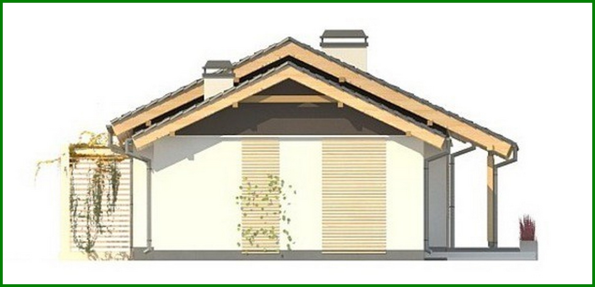 Visualization gallery - The project of a comfortable classic one-story house with a garage