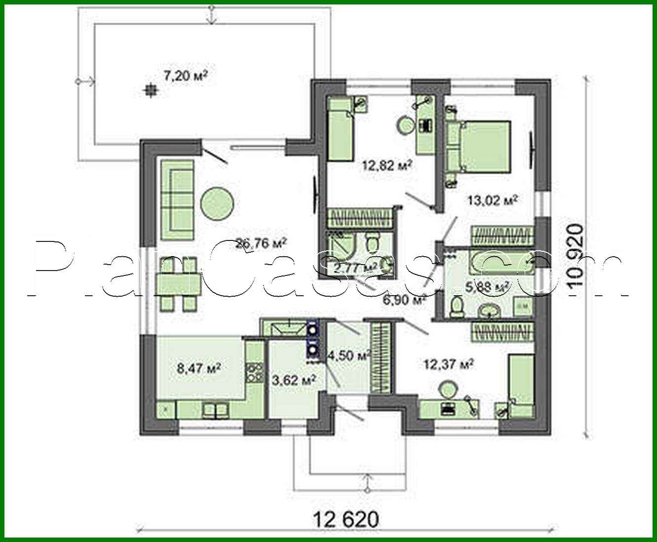 Visualization gallery - Project of a stylish one-story classic house