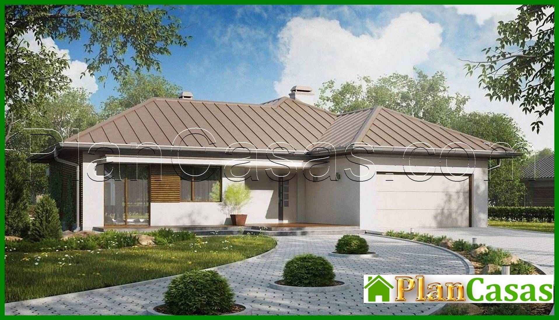 Single-storey cottage project with a corner terrace house plan