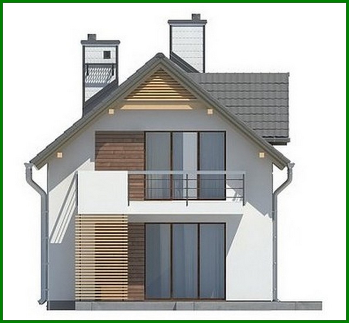 Visualization gallery - Project of a house with a garage for a narrow plot