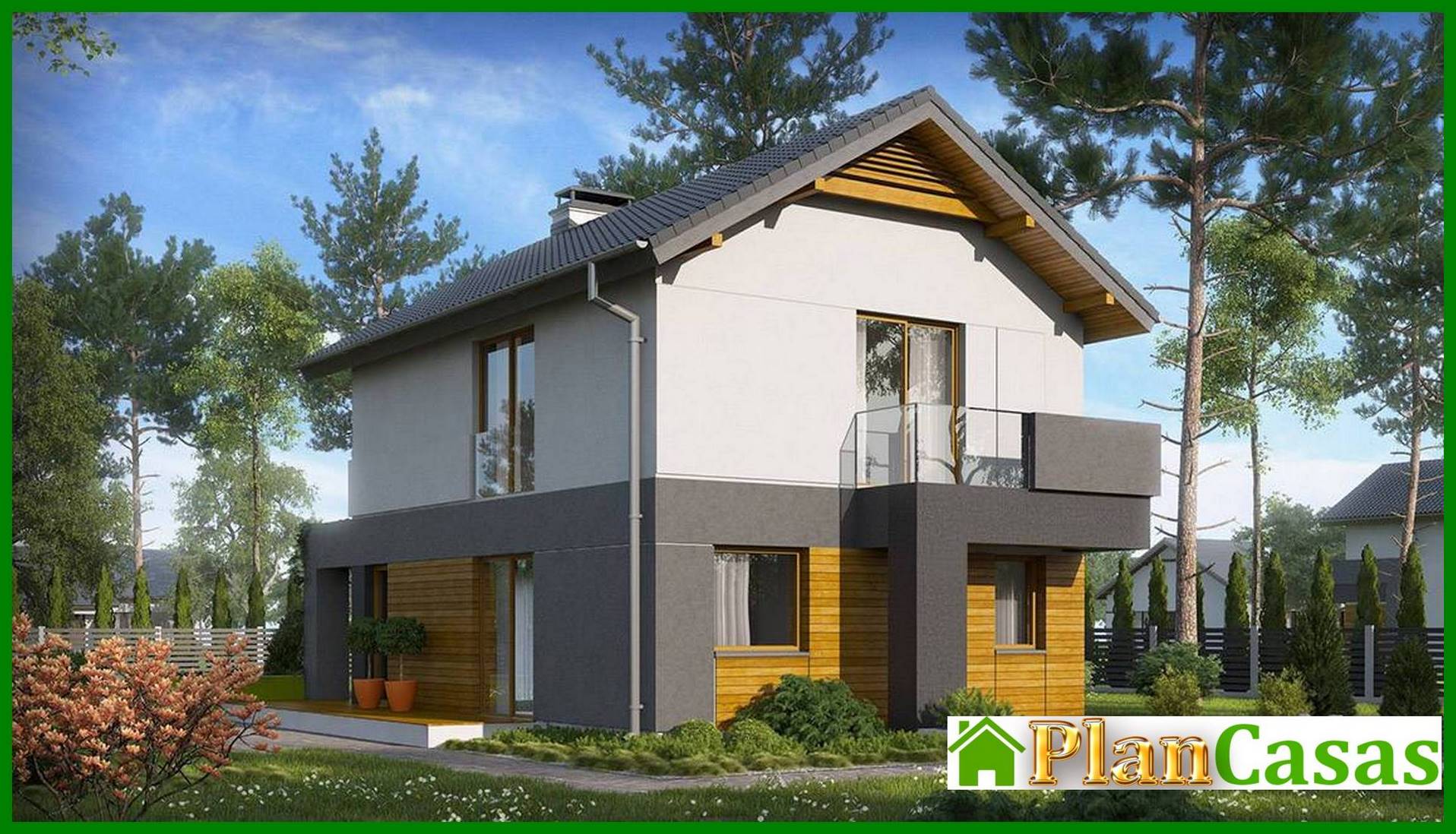 Visualization gallery - The project of a two-story cottage for a narrow site