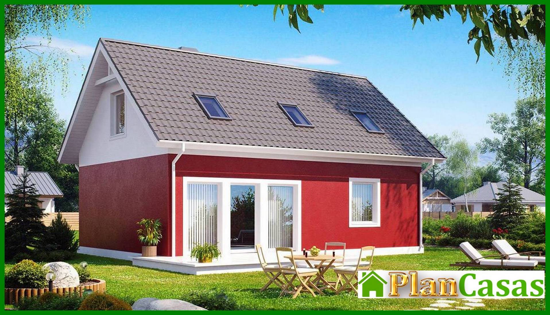 Project of a house with an attic for a small plot house plan