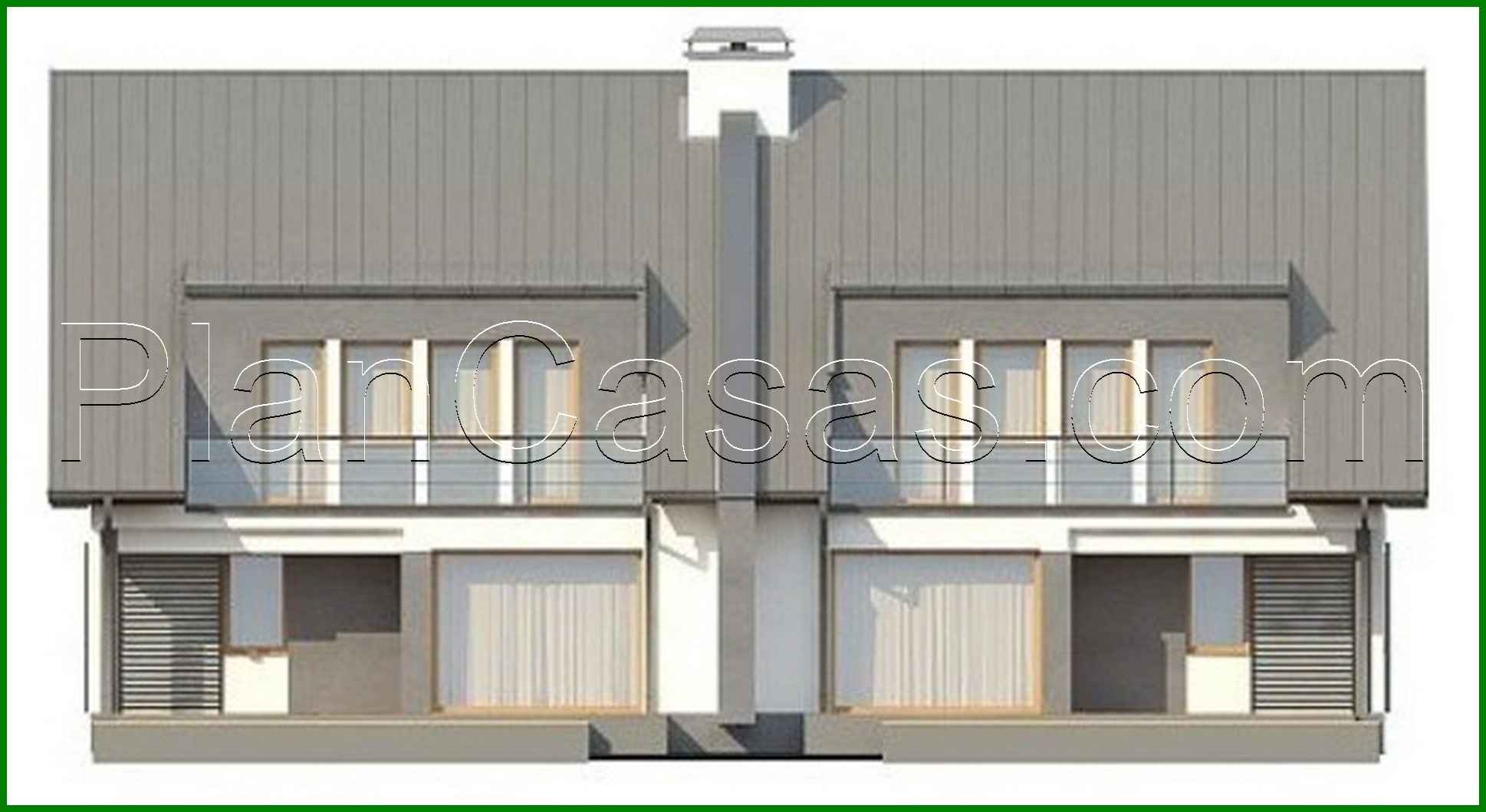 Visualization gallery - The project of a cottage for two families with a garage