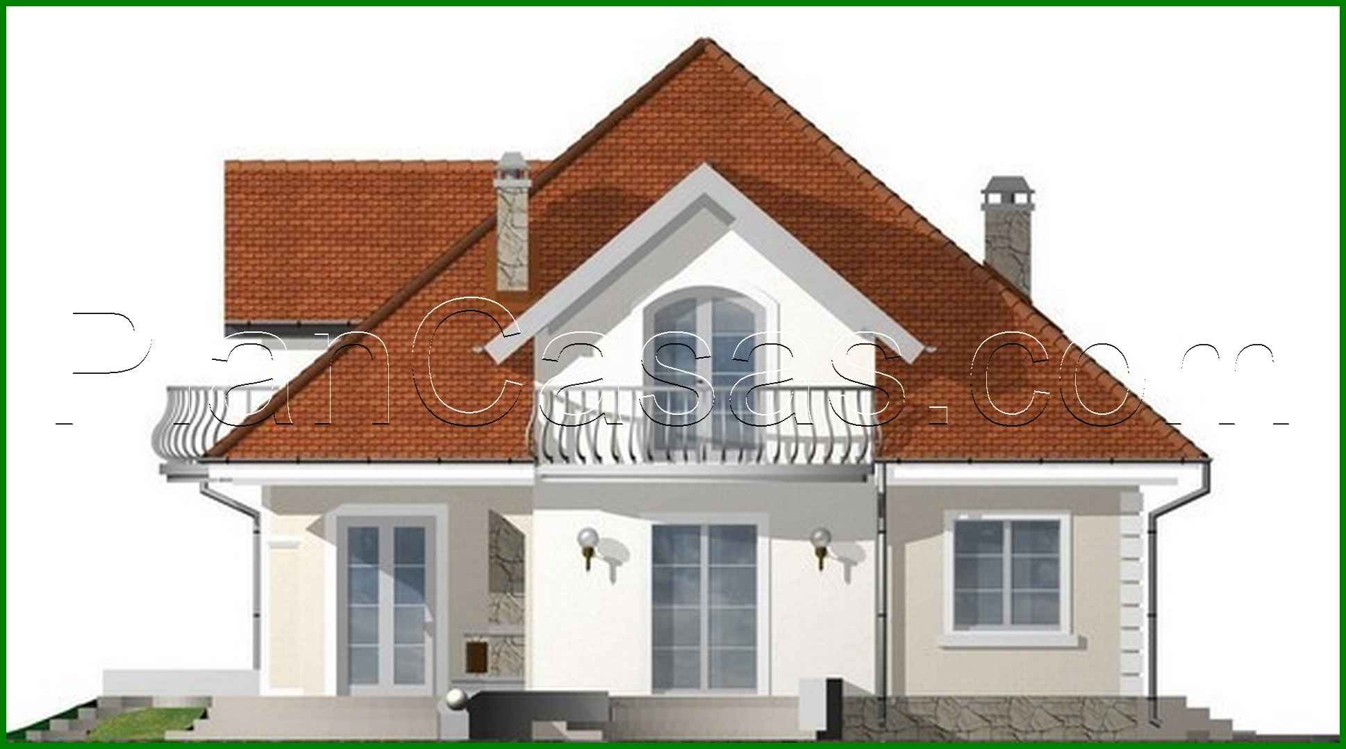 Visualization gallery - The project of a cottage with an attic and a brick facade