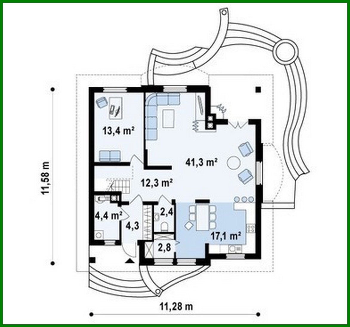 Visualization gallery - The project of a cottage with an attic and a brick facade
