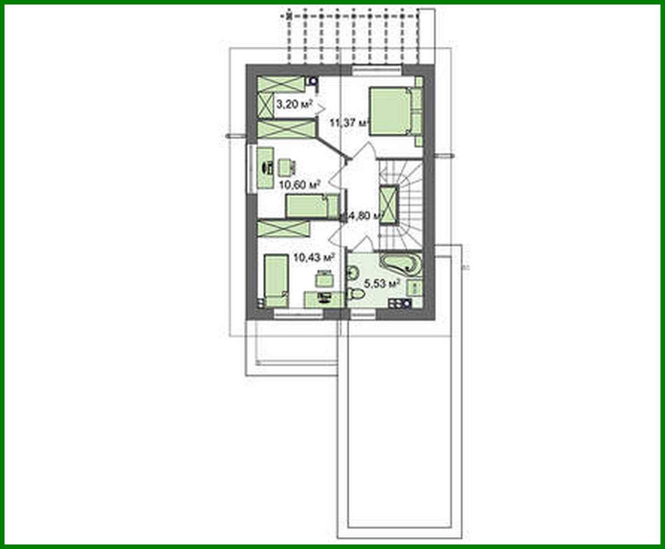 Visualization gallery - The project of a two-story cottage with a garage