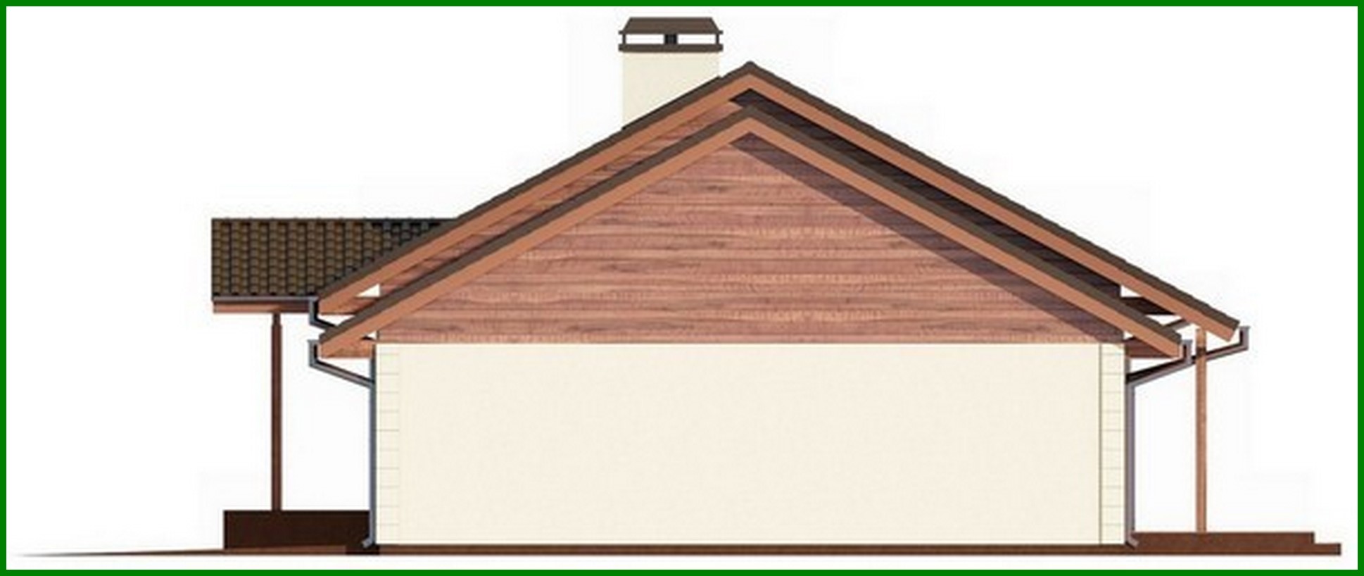 Visualization gallery - The project of a one-story country cottage with a garage