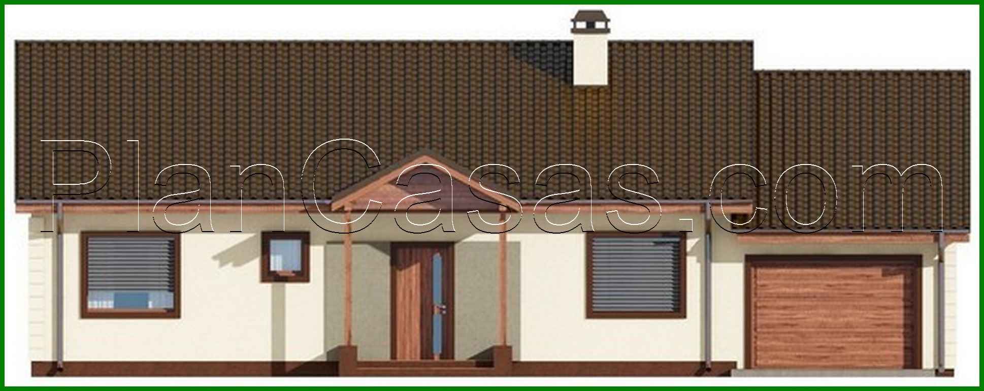 Visualization gallery - The project of a one-story country cottage with a garage