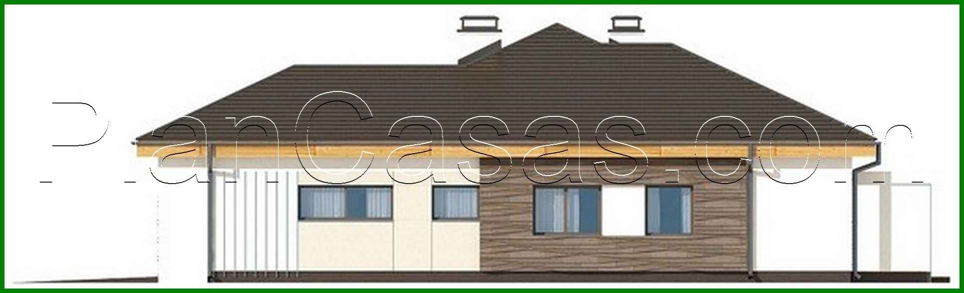 Visualization gallery - Project of a one-story house with a garage for two cars