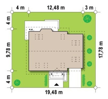 Visualization gallery - Project of a stylish house with an attic and a garage