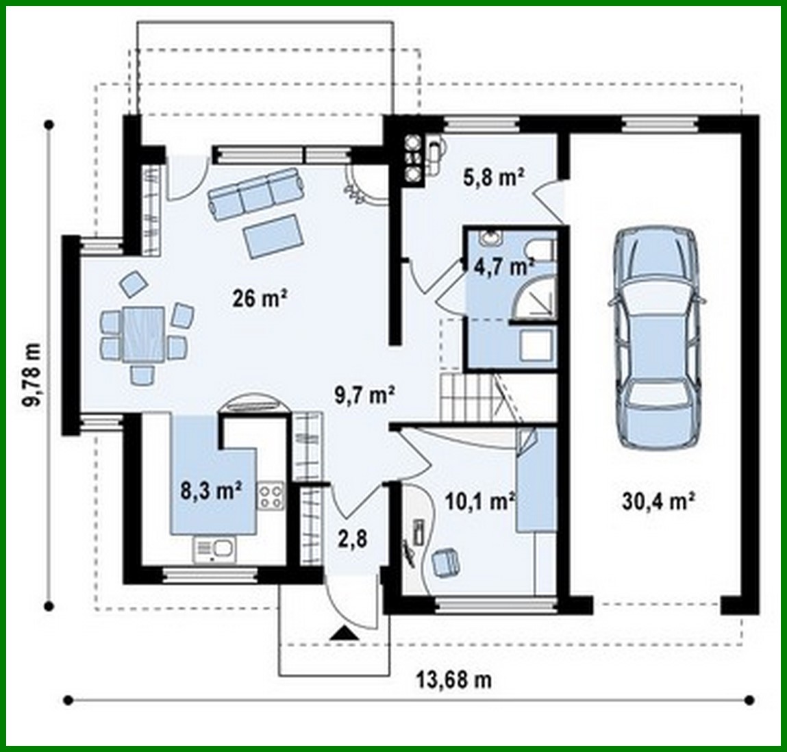 Visualization gallery - The project of a modern cozy cottage