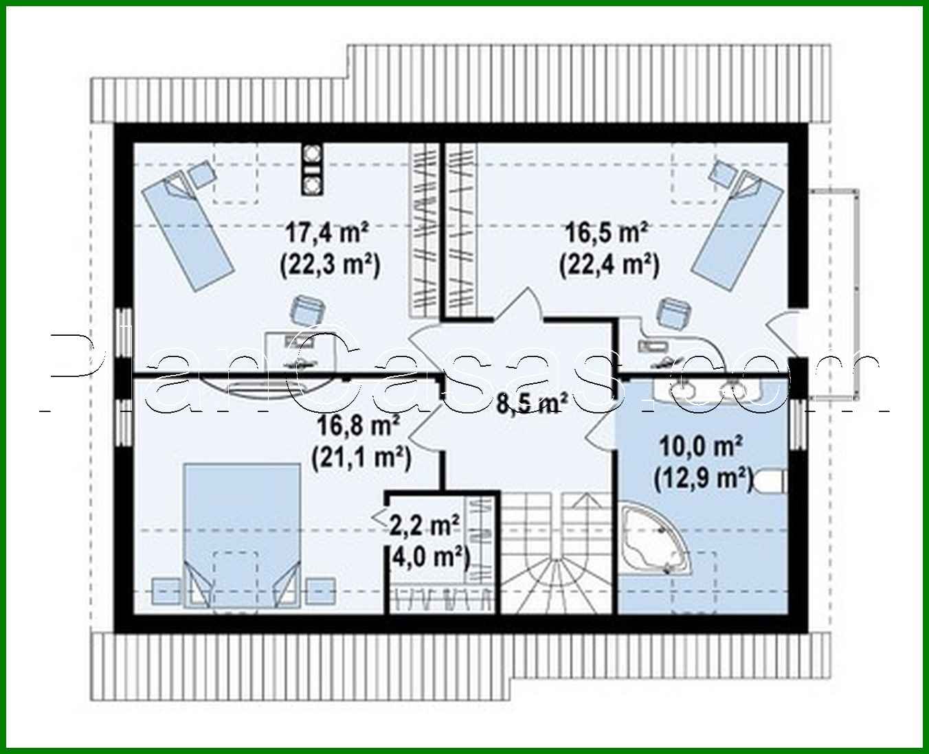 Visualization gallery - Cottage project with garage, balcony and bay window