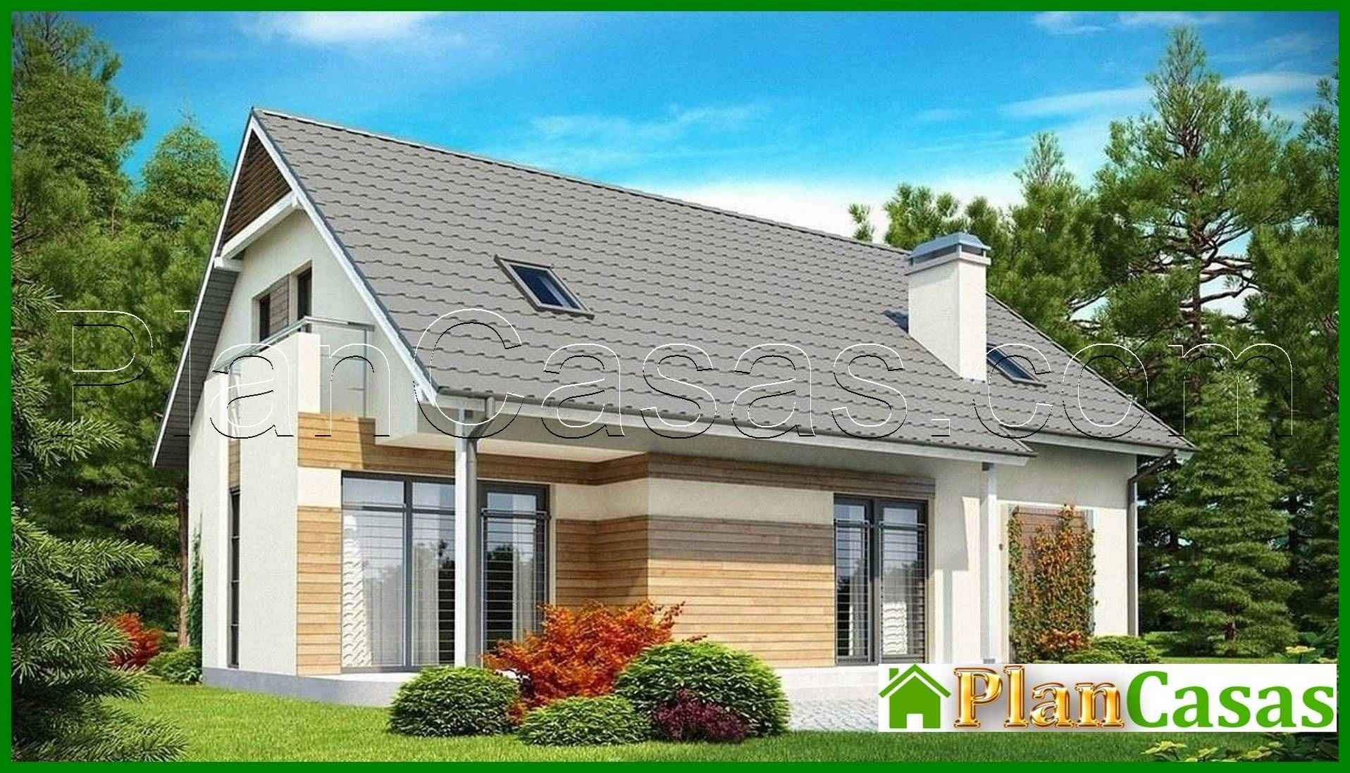 Visualization gallery - Cottage project with garage, balcony and bay window