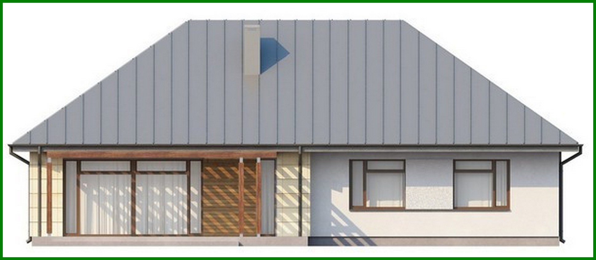 Visualization gallery - The project of a one-storey cottage with an attic