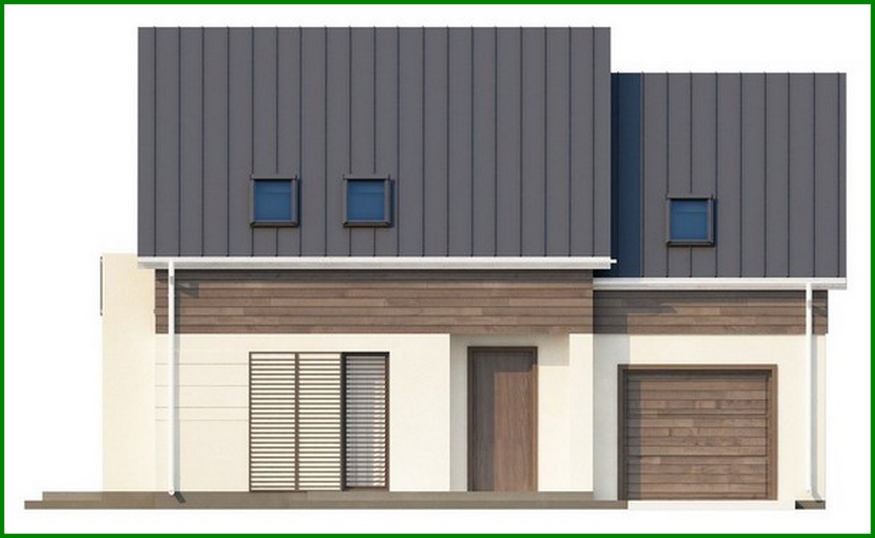 Visualization gallery - The project of a simple-form cottage with a gable roof