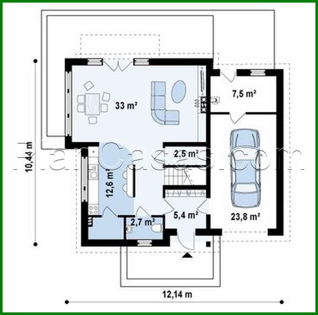 Visualization gallery - The project of a simple-form cottage with a gable roof
