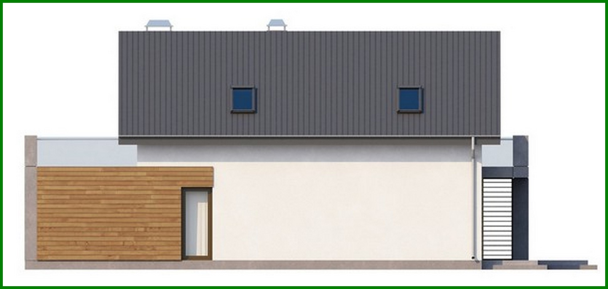 Visualization gallery - Cottage project with a terrace and modern elements