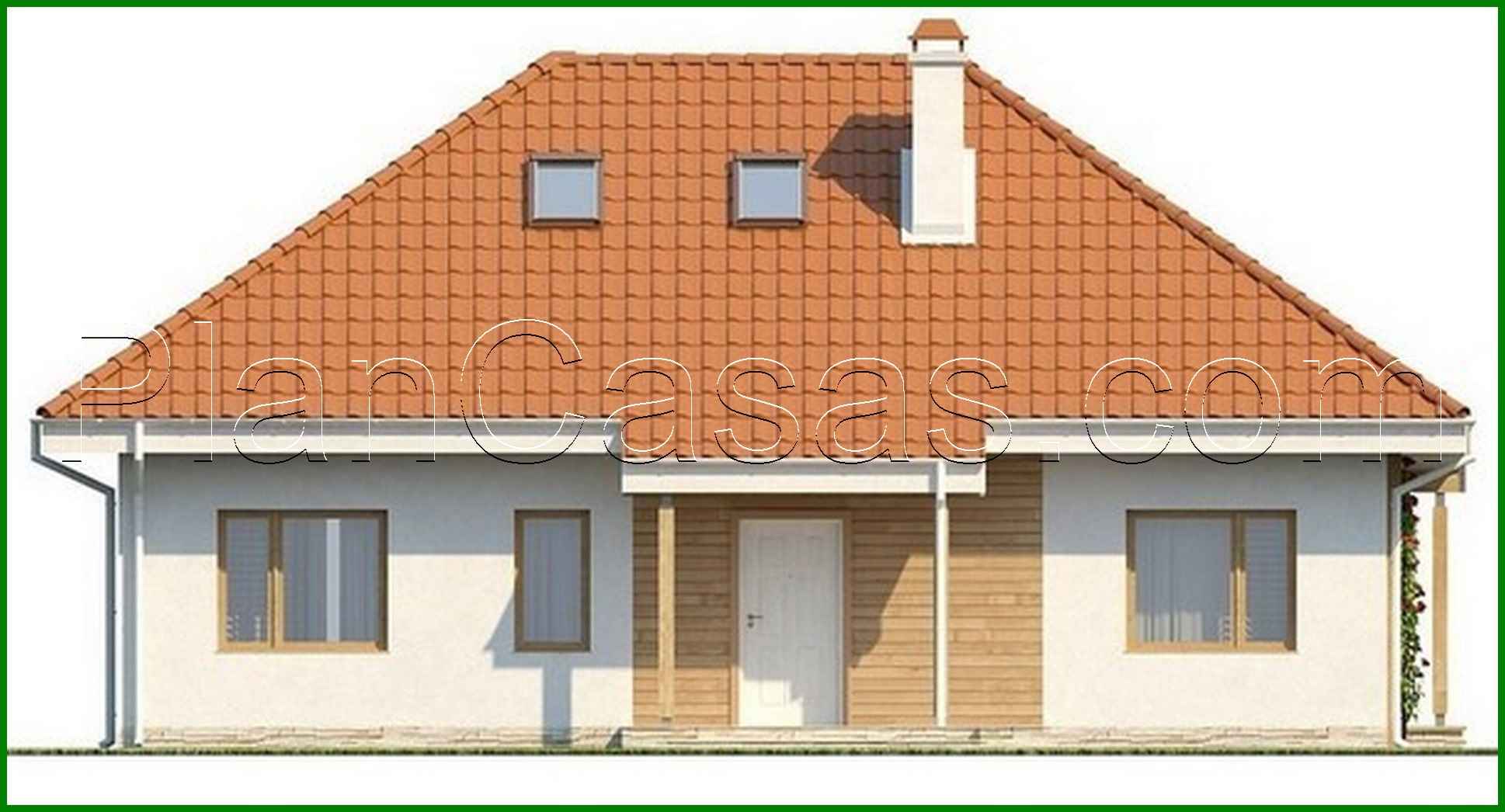 Visualization gallery - One-storey cottage project with a traditional-style attic