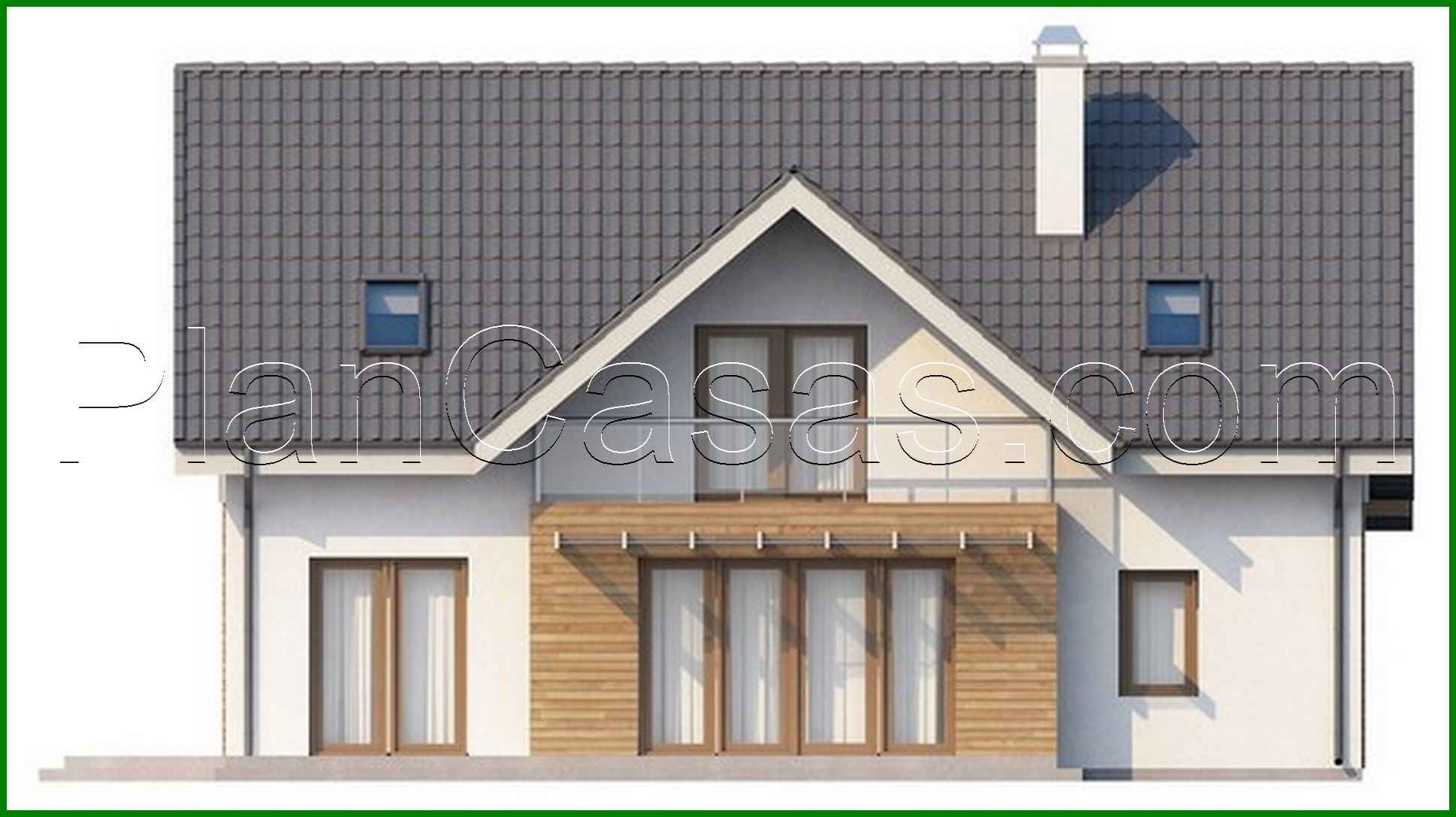 Visualization gallery - Project of a cottage with a garage and a large skylight