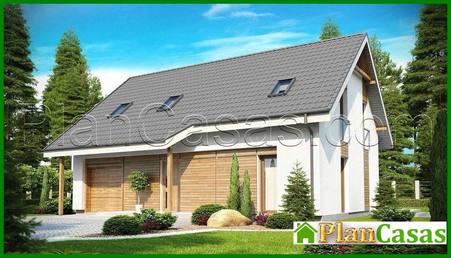 Visualization gallery - Project of a cottage with a garage and a large skylight