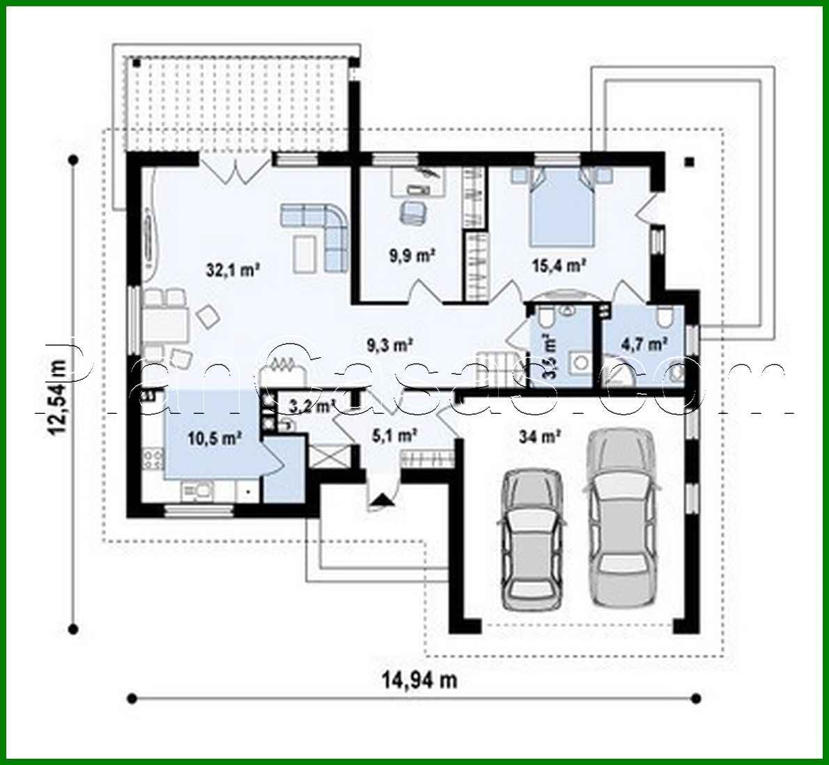 Visualization gallery - Project of a cottage with a garage and an additional night zone