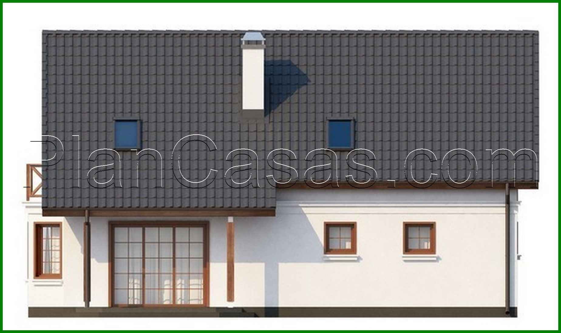 Visualization gallery - Cottage project with built-in garage, bay window and balcony