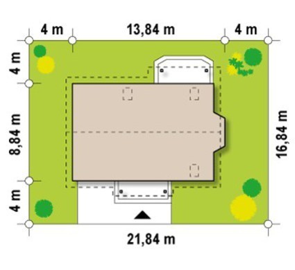 Visualization gallery - Cottage project with built-in garage, bay window and balcony