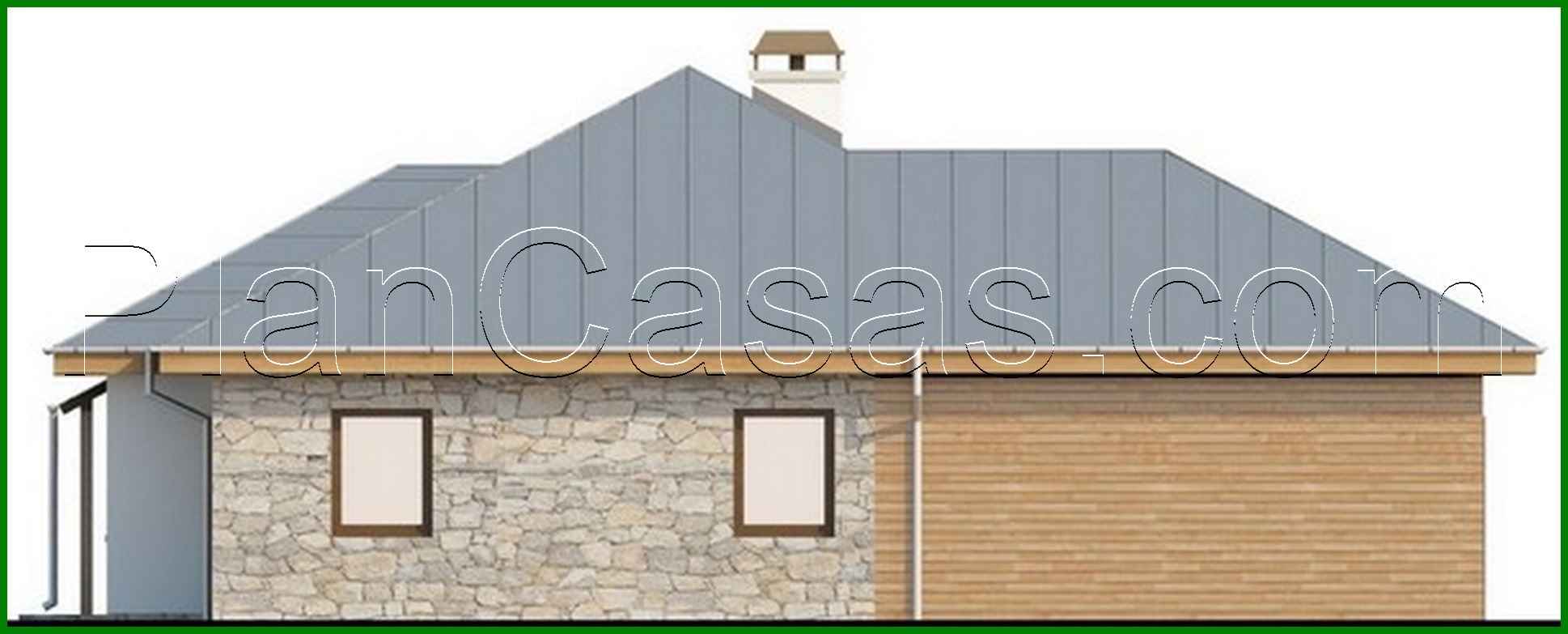 Visualization gallery - One-storey cottage project with a garage for two cars