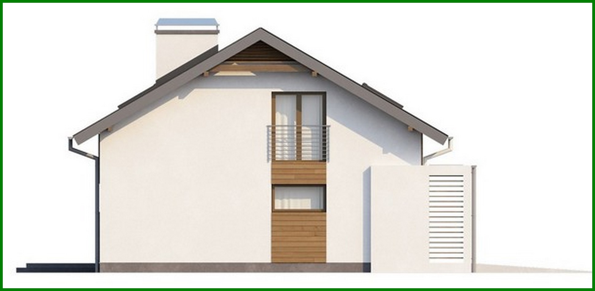 Visualization gallery - Project of a cottage with a garage and an office on the ground floor