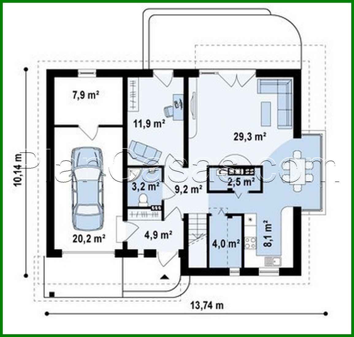 Visualization gallery - House project with attic, glass bay window and garage