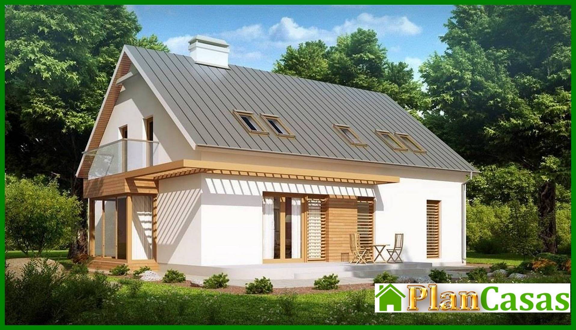 Visualization gallery - House project with attic, glass bay window and garage