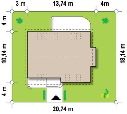 Visualization gallery - House project with attic, glass bay window and garage