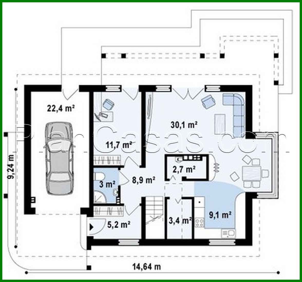 Visualization gallery - House project with garage, glass bay window and balconies